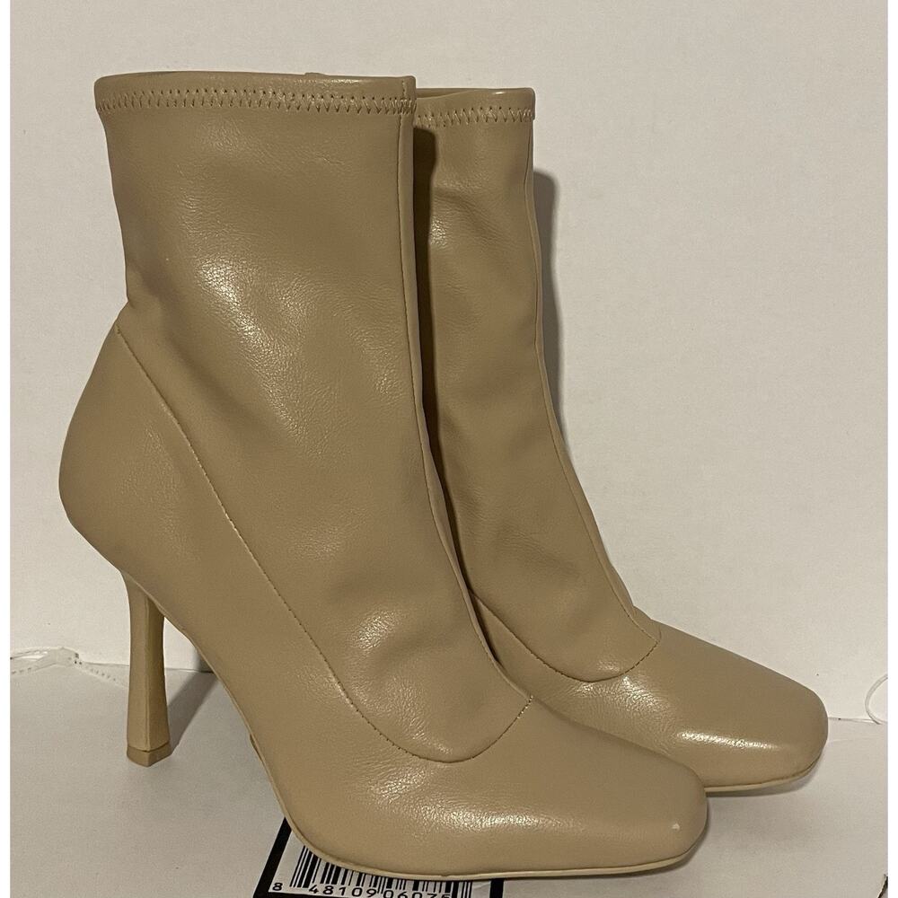 New Gianni Bini Stiletto Heel Square Toe Boots Women Tan 8